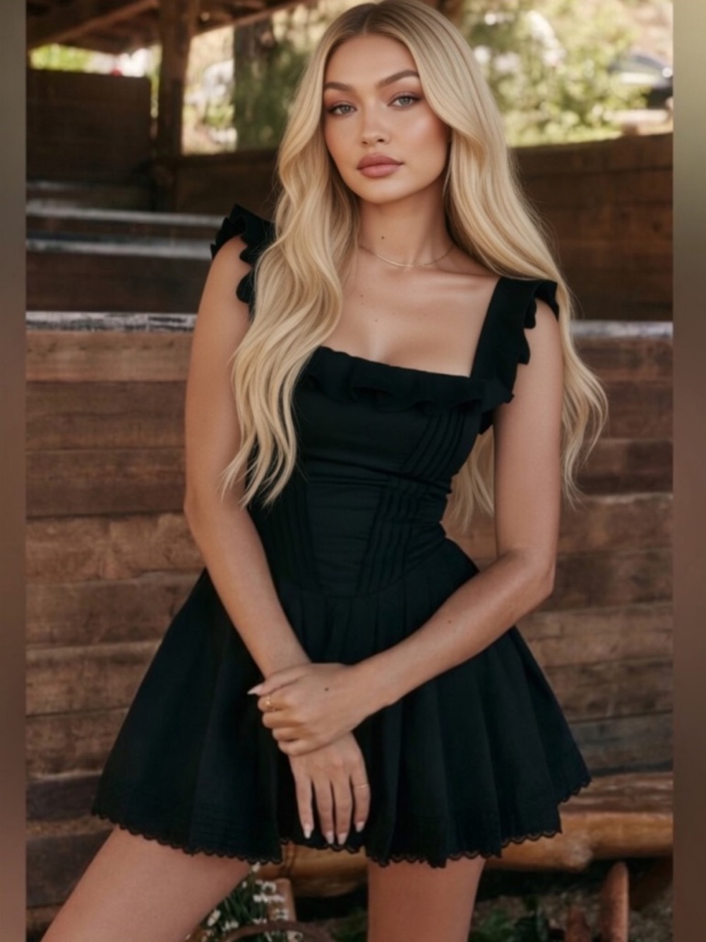HOUSE OF CB 'Jemima' Black Pin Tuck Pleated Dress /Size S-US 4-6 $239 - Picture 2 of 10